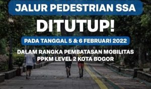 Pedestrian di jalan sistem satu arah Kota Bogor ditutup, 5-6 Februari 2022. (Foto: istimewa)